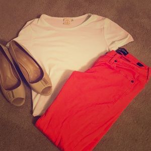 LUCKY BRAND coral Zoe straight crop size 27/4